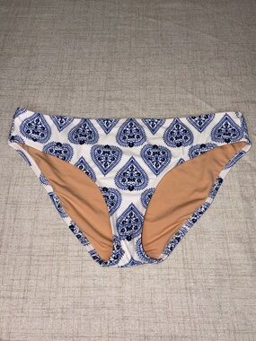 J. Crew White with Blue Paisley Bikini Bottom